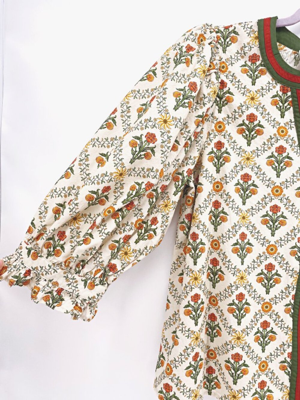 Entro Marigold Pattern Cottagecore Blouse - Picture 4 of 8